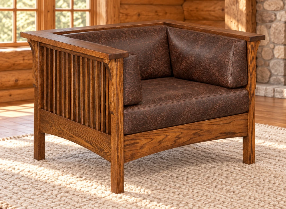 Cedar Crossing Slat Chair in a cabin