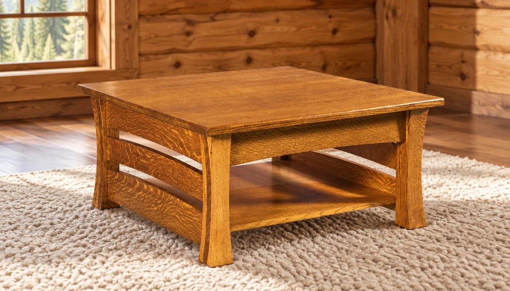Oakfield Hollow 36-Inch Coffee Table in a cabin