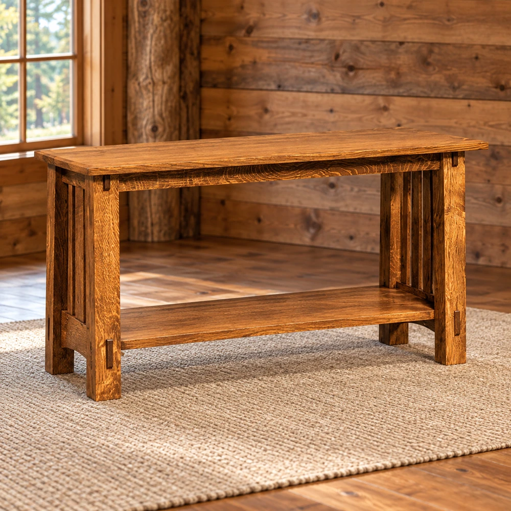 Canyon Forge 48-Inch Sofa Table in a cabin