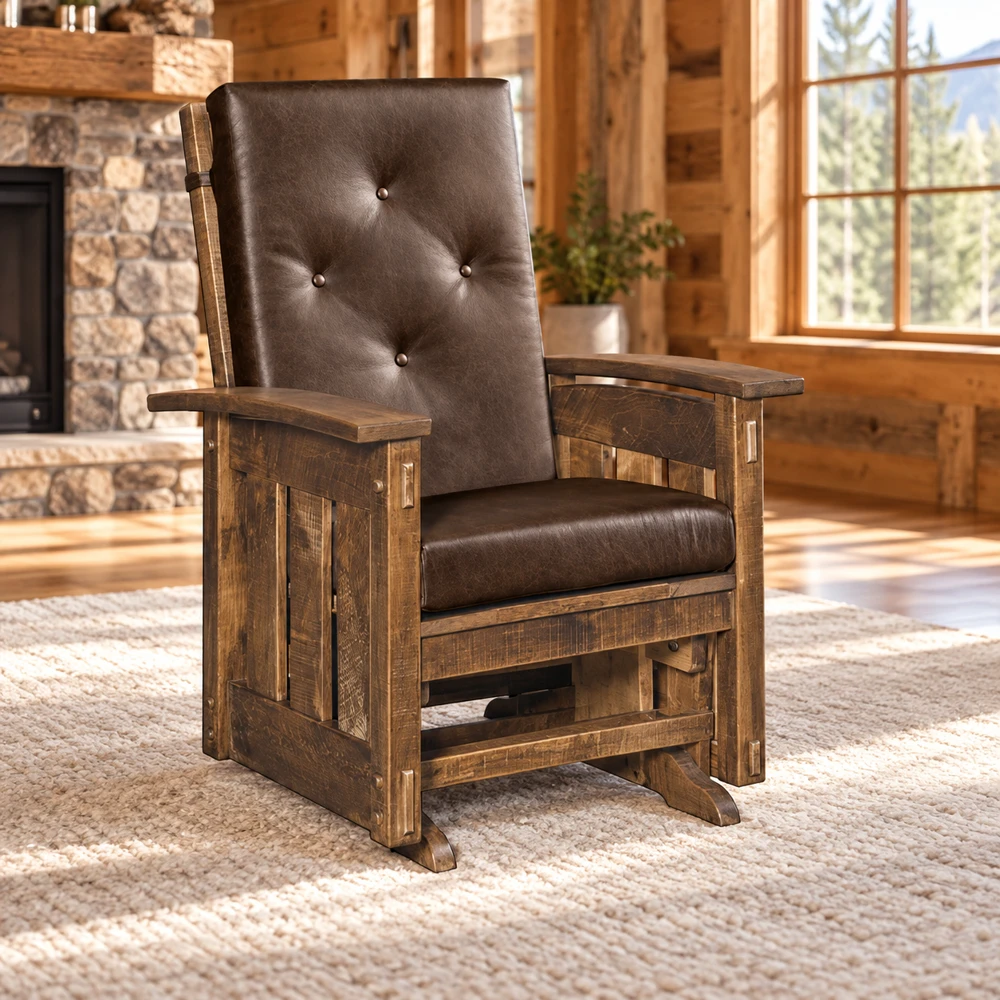 Ridge Haven Rail-Side Glider in a cabin