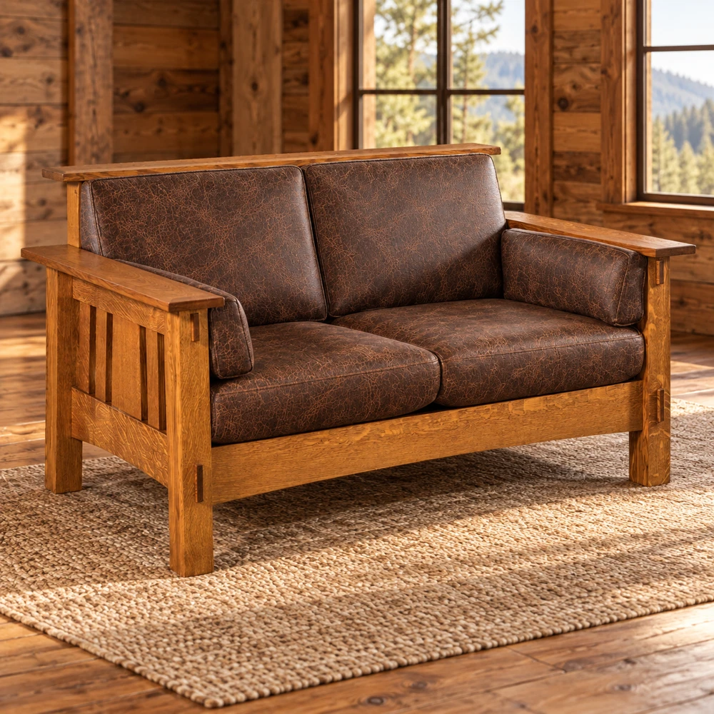 Canyon Forge Loveseat in a cabin