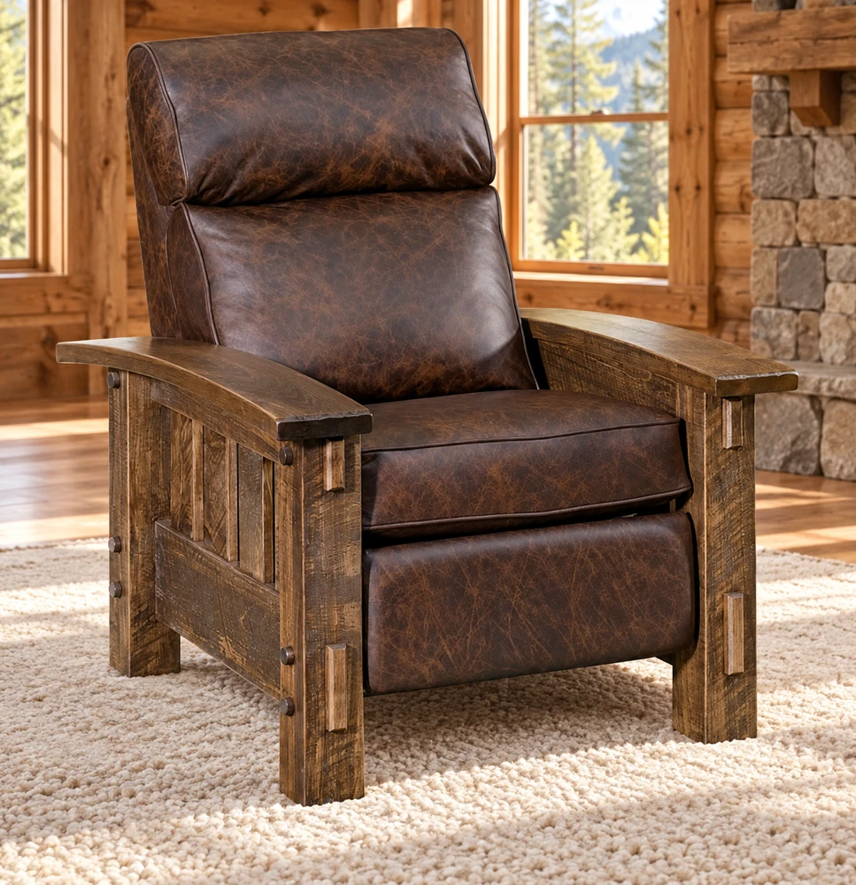 Ridge Haven Inset-Panel Recliner in a cabin
