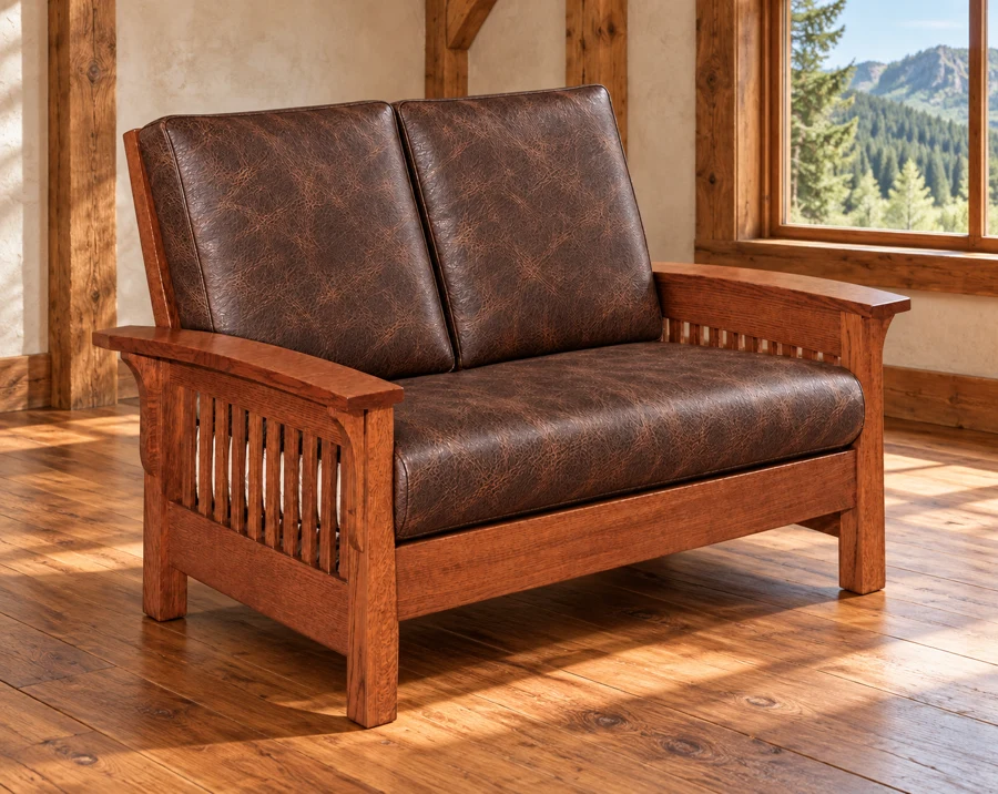 Hearthvale Loveseat in a cabin