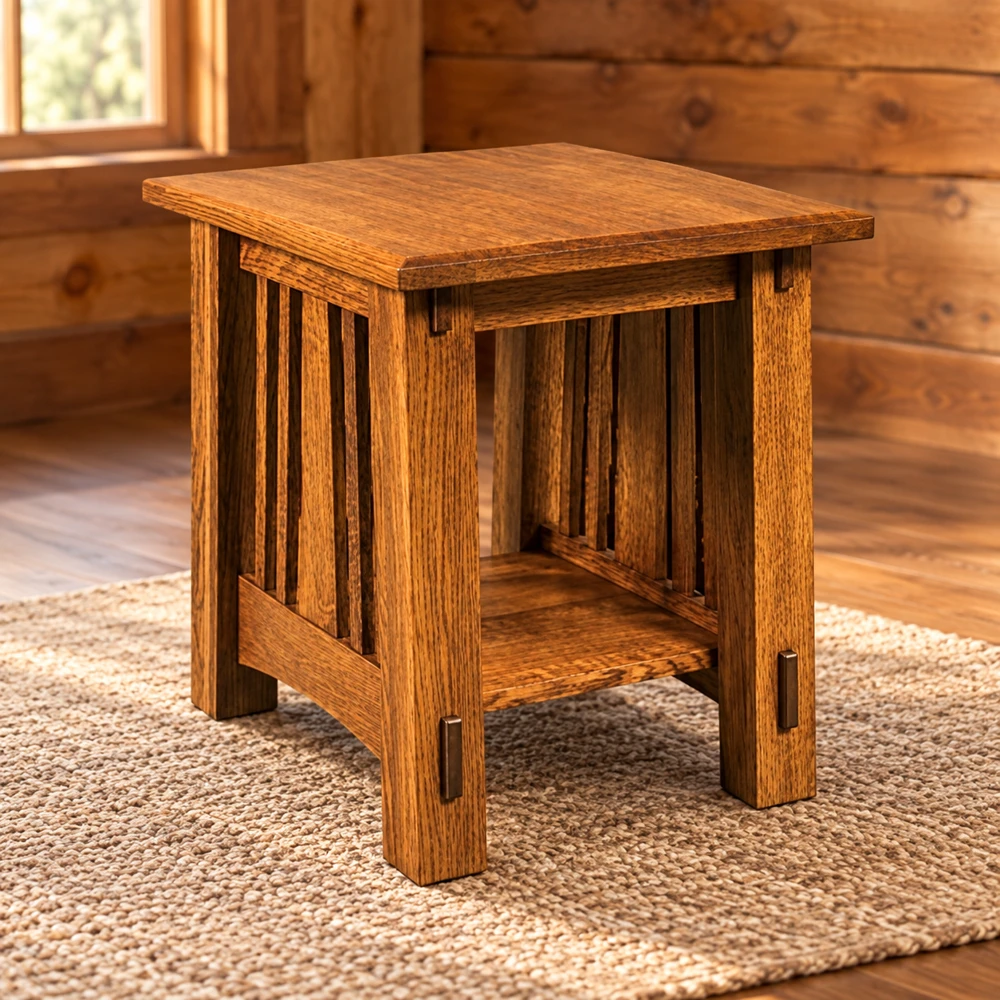Canyon Forge 20-Inch End Table in a cabin