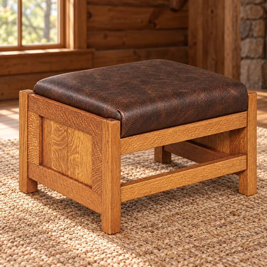 Spring Hollow Panel-Side Footstool in a cabin