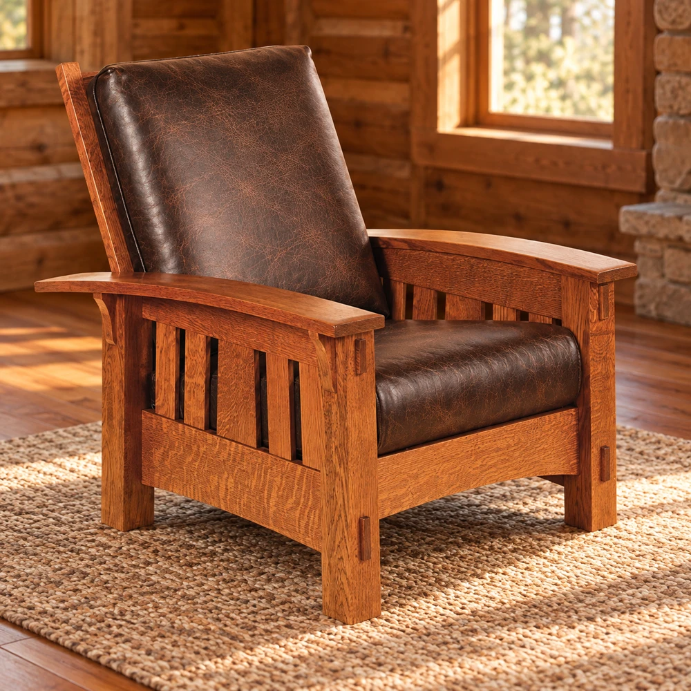 Canyon Forge Morris Chair in a cabin