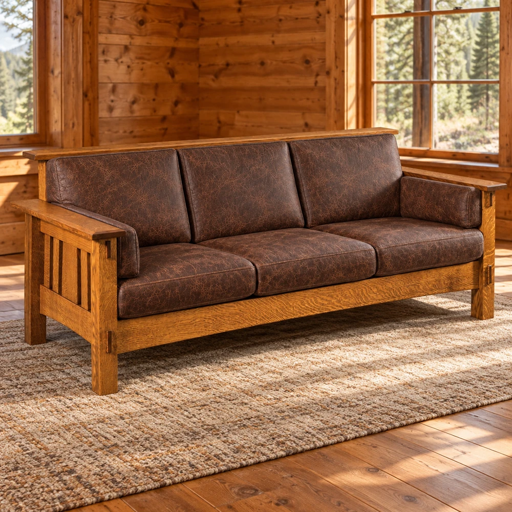 Canyon Forge Sofa in a cabin