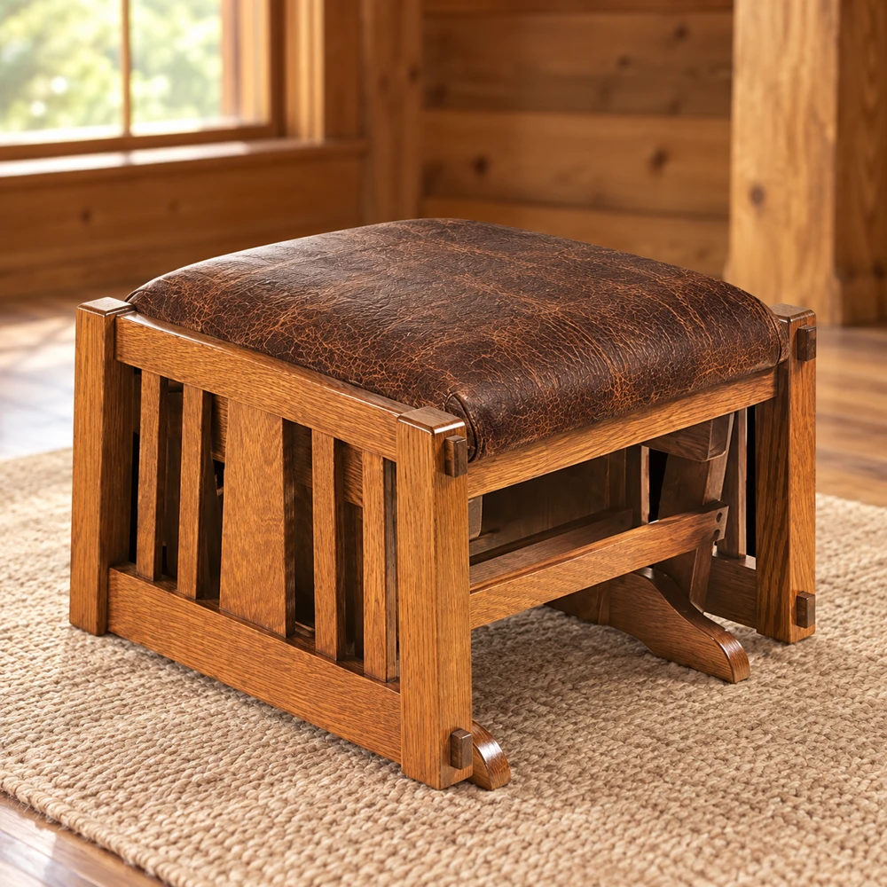 Canyon Forge Ottoman in a cabin