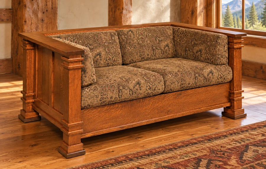 Forgepoint Loveseat in a cabin