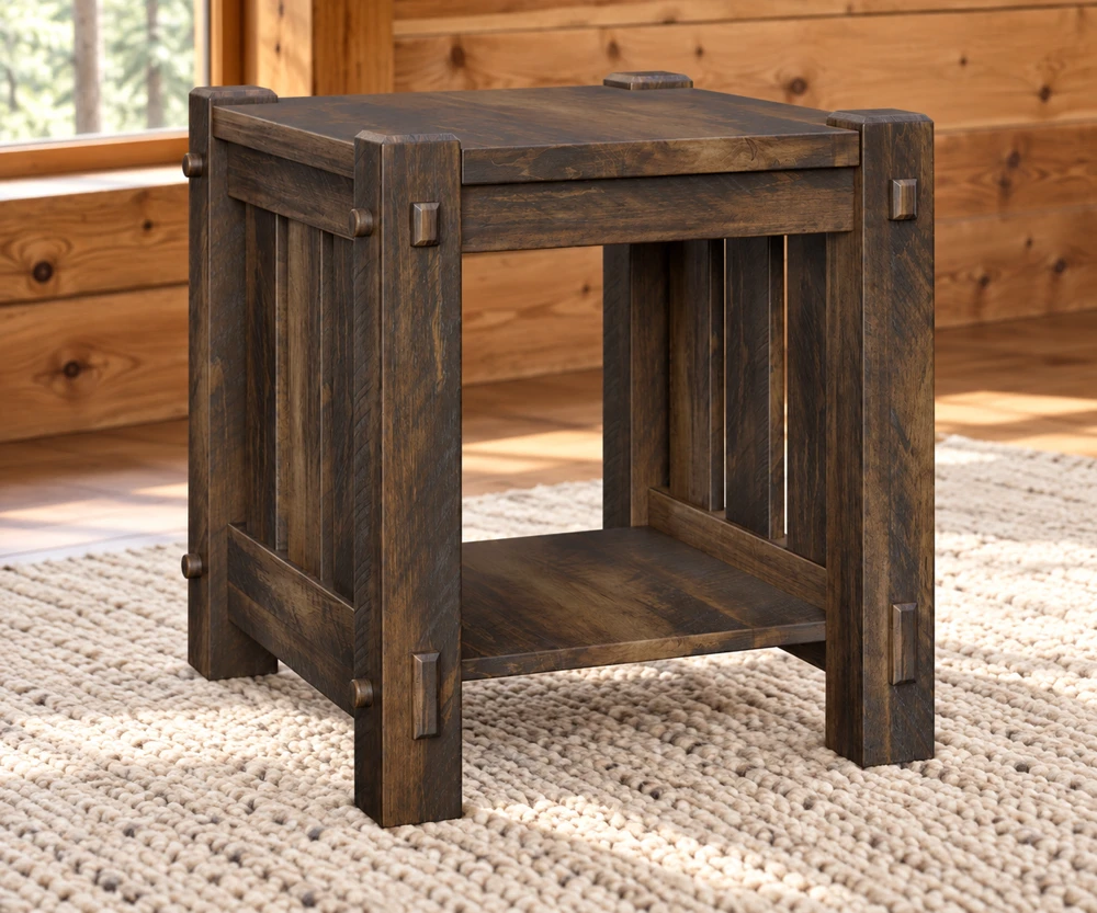 Ridge Haven 22-Inch End Table in a cabin