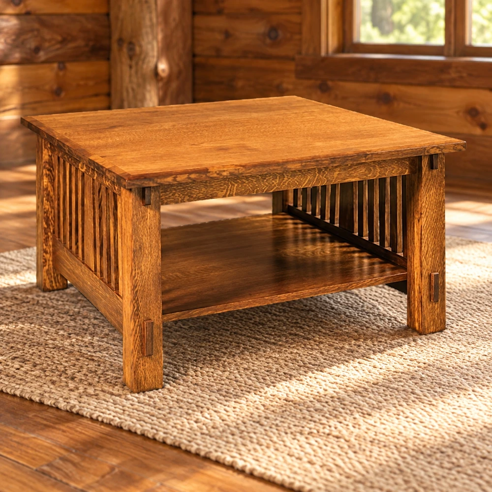 Canyon Forge 36-Inch Coffee Table in a cabin