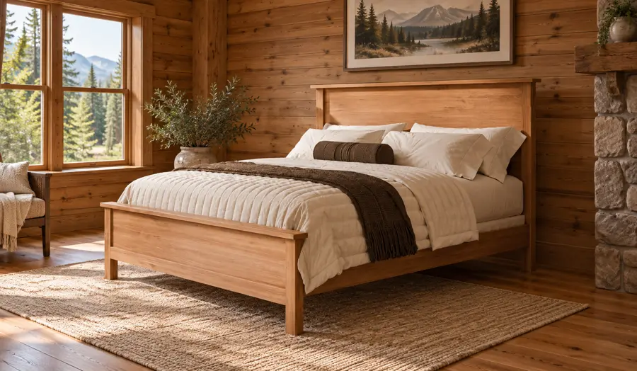 Willowbank Flat-Panel Bed in a cabin