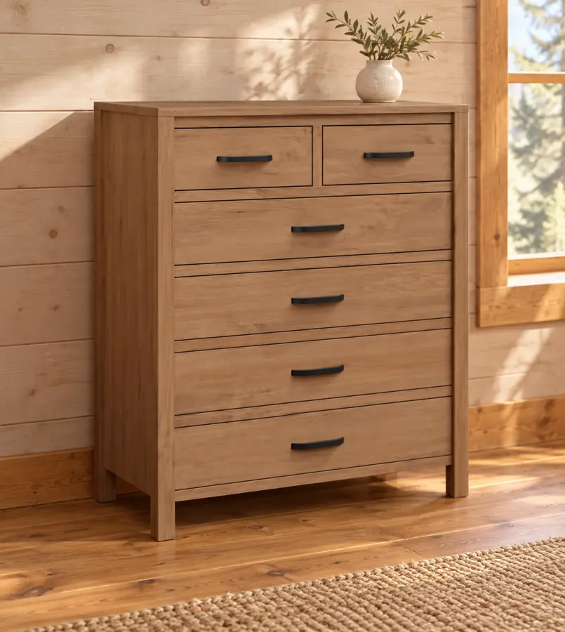 Willowbank Six-Drawer Chest in a cabin