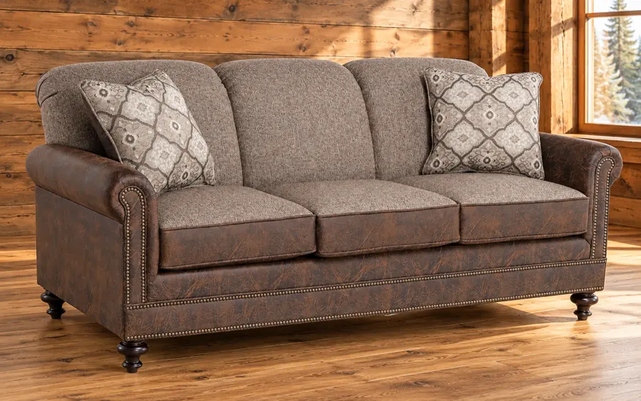 Laurelwood Sofa in a cabin