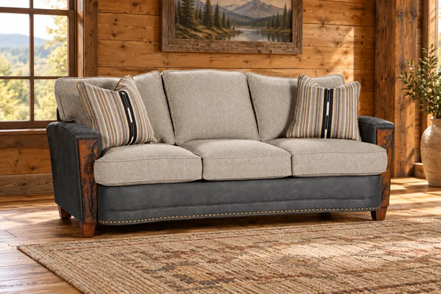 Woodland Crest Sofa in a cabin
