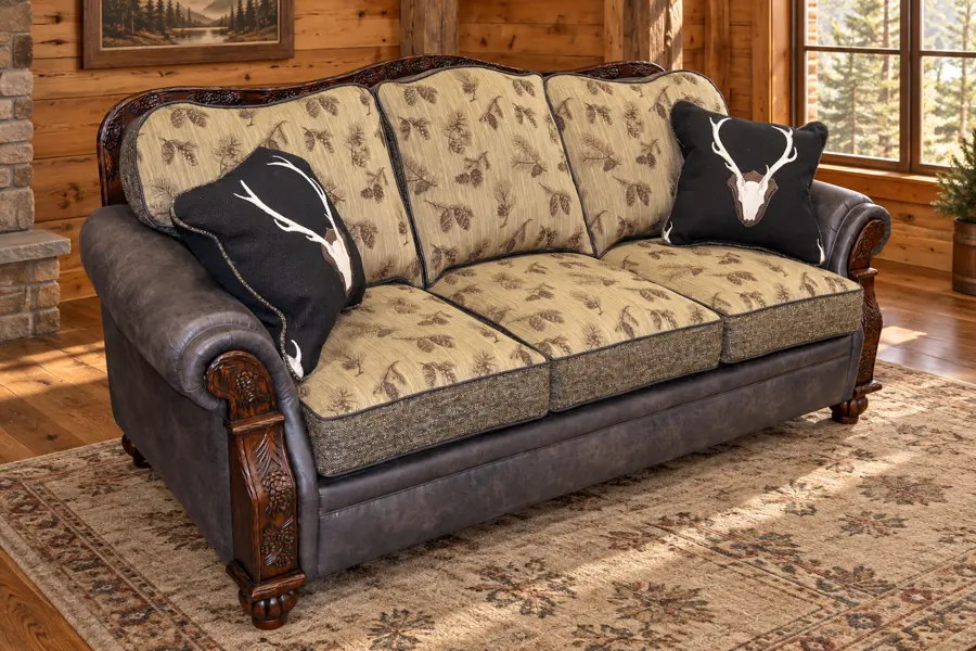 Deerhaven Sofa in a cabin
