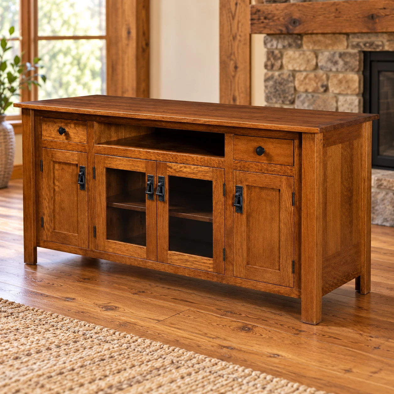 Ridgefield 60-Inch TV Console in a cabin