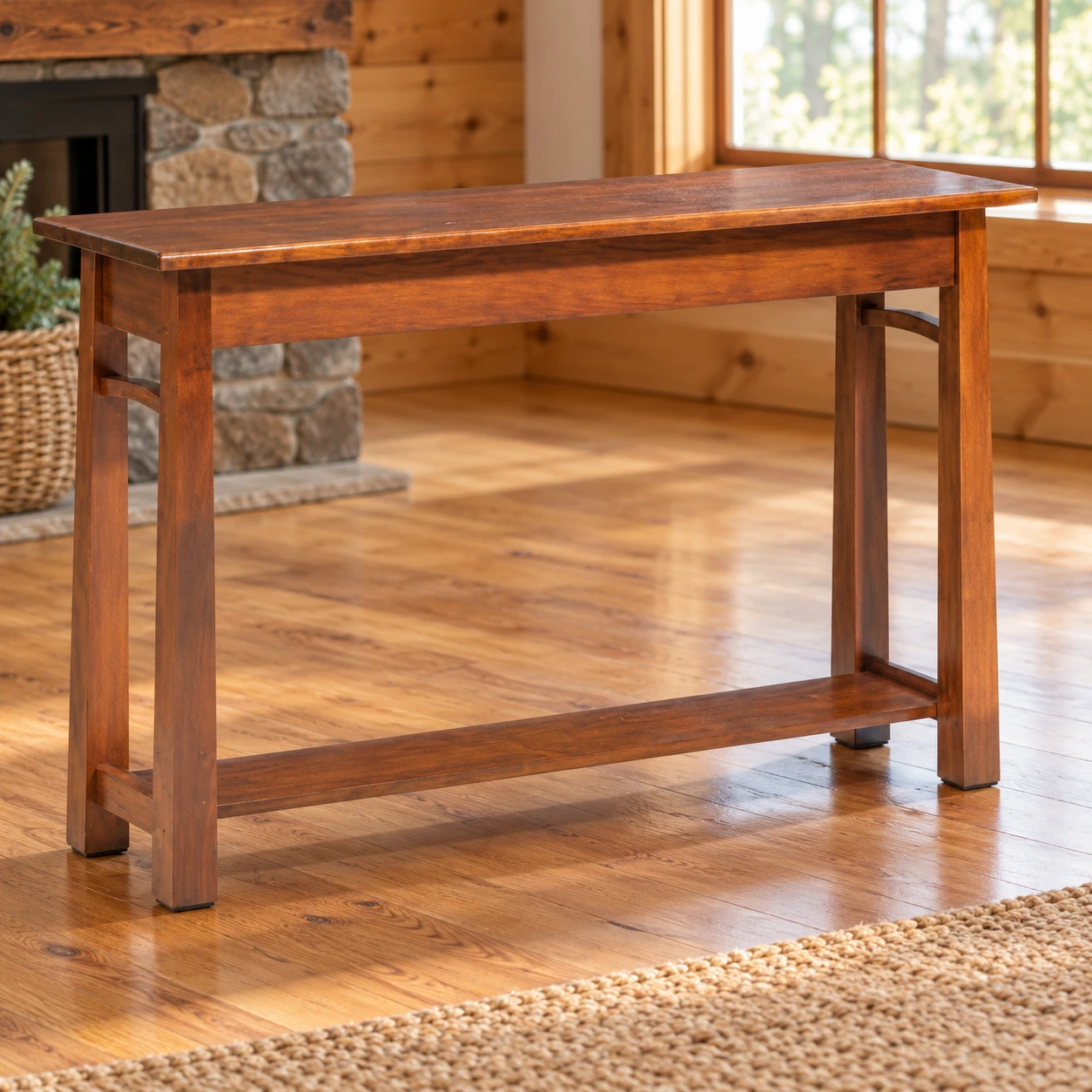 Brookhaven Sofa Console Table in a cabin