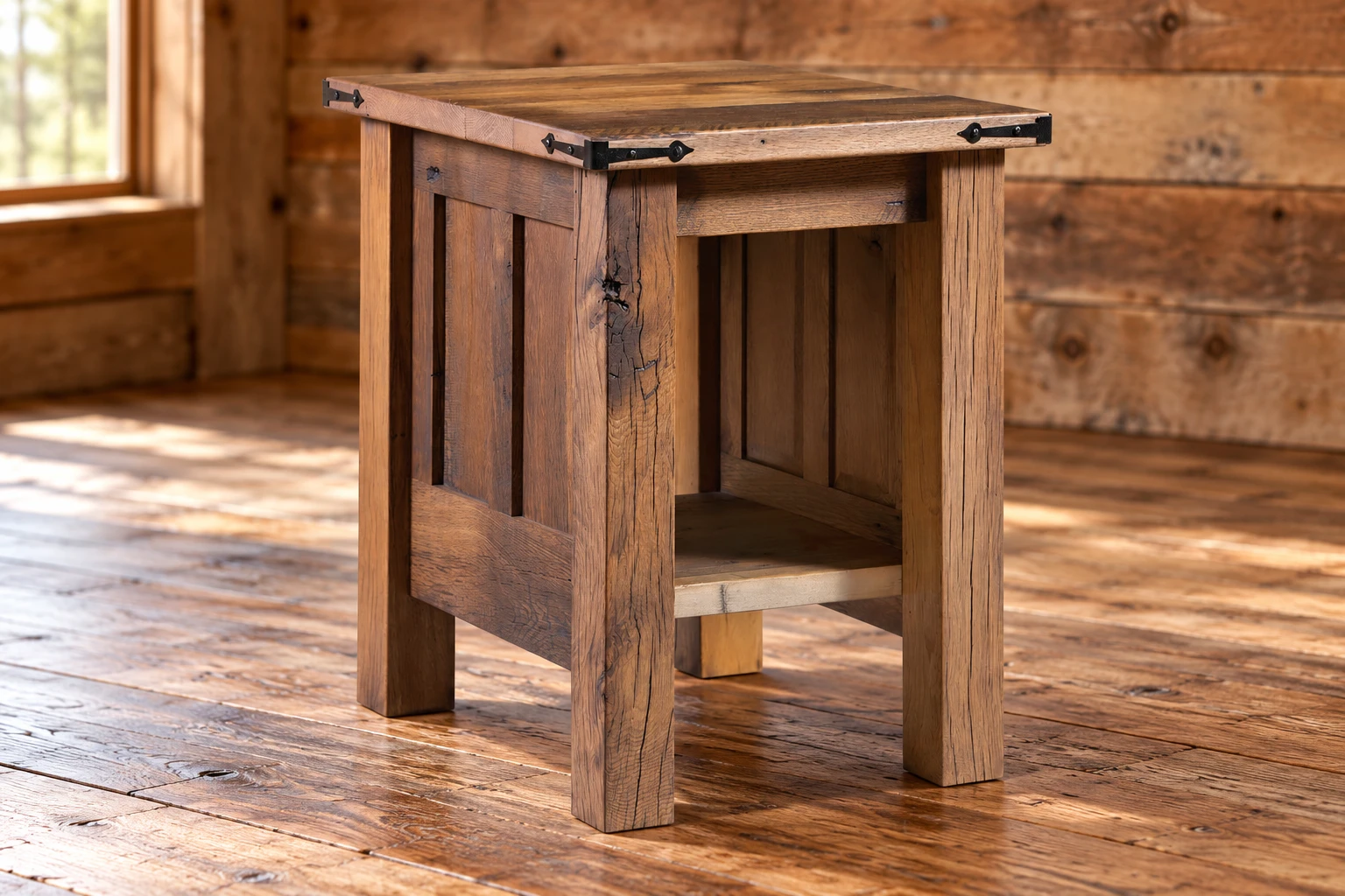 Canyon Trail Chairside End Table in a cabin
