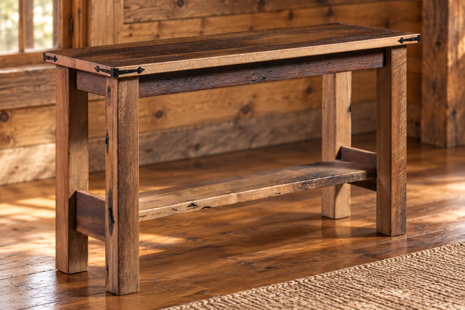 Canyon Trail Sofa Console Table in a cabin