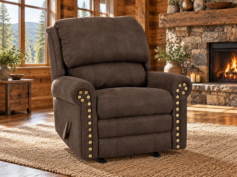 Summitwood Rocker Recliner in a cabin