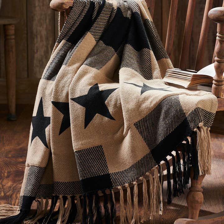 Black Star Woven Throw — 50 × 60