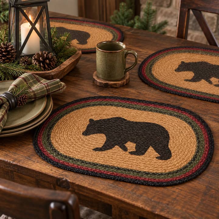 Bear Braided Oval Placemats — Set of 6