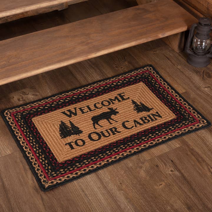 Moose Cabin Welcome Rectangle Rug — 20 × 30